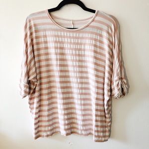 Thrift shop pink and white stripped blouse